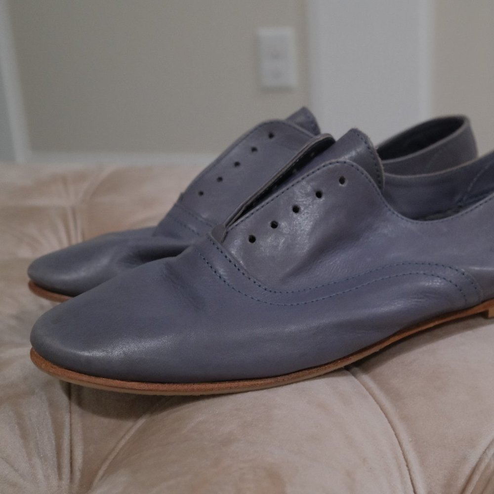 Leather Flat Oxfords Made in Italy